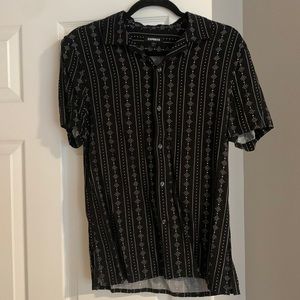 Express Tribal pattern rayon button up
